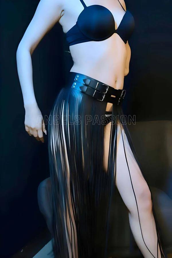 Fringe Skirt Harness with Double Buckle Belt