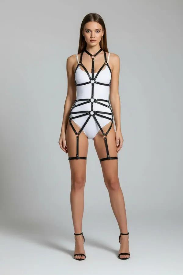 Full Body Harness with O-Ring Garter Straps