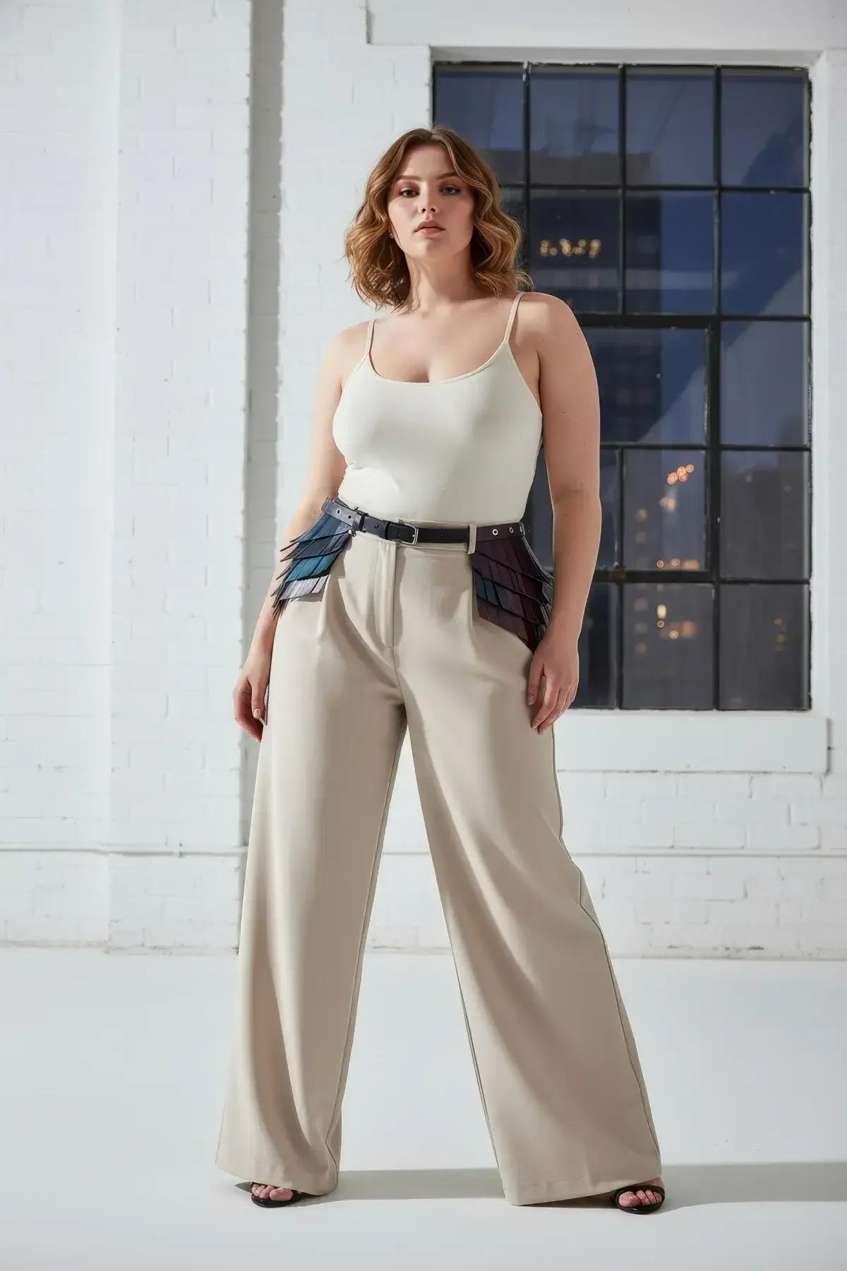 Iridescent Scale Vegan Leather Waist Harness Belt