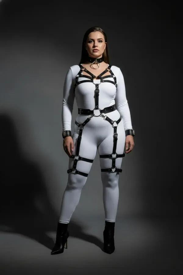 Full Body Harness with Leg Garters & Collar