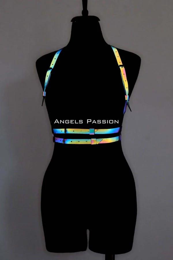 Reflective Rainbow Body Harness with Adjustable Straps
