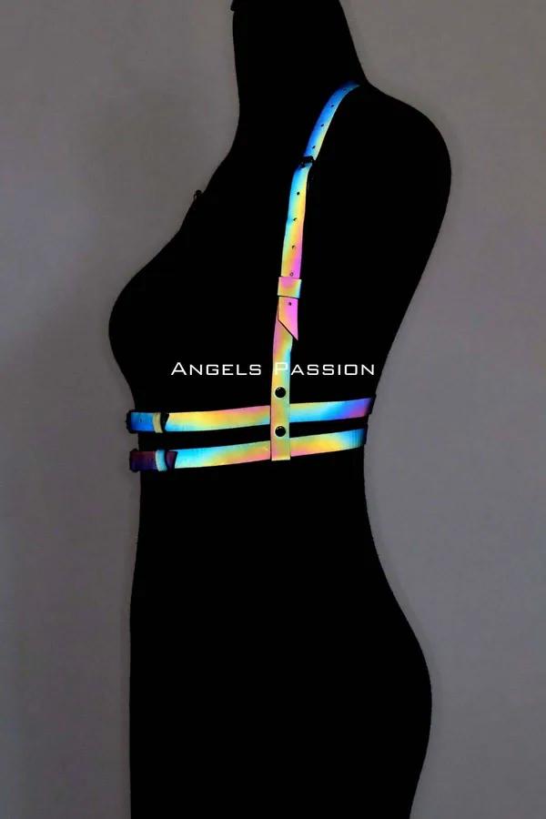 Reflective Rainbow Body Harness with Adjustable Straps