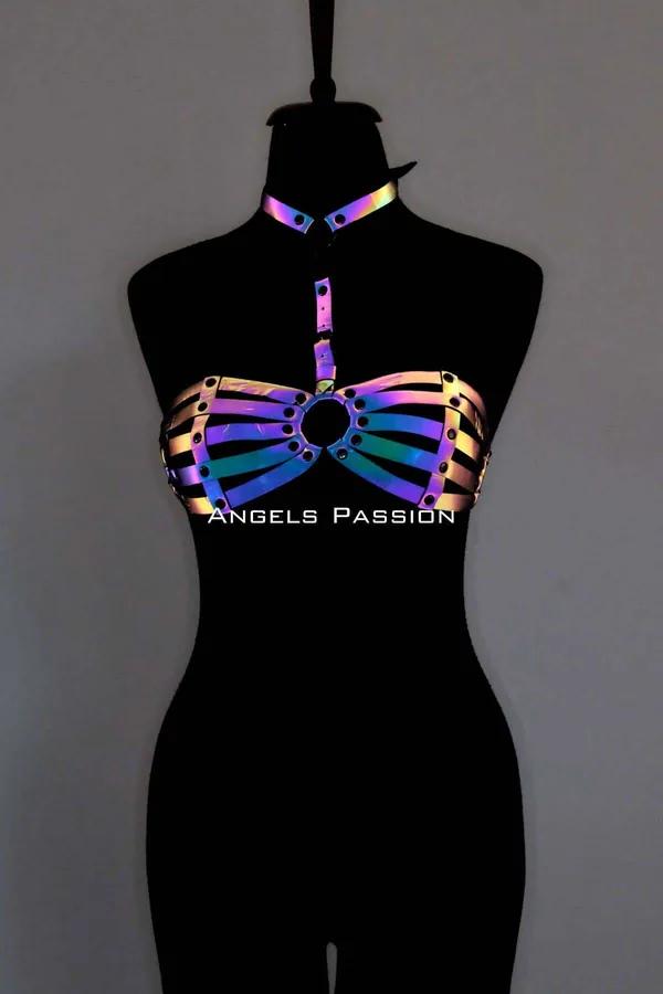 Reflective Chest Harness with O-Ring and Choker