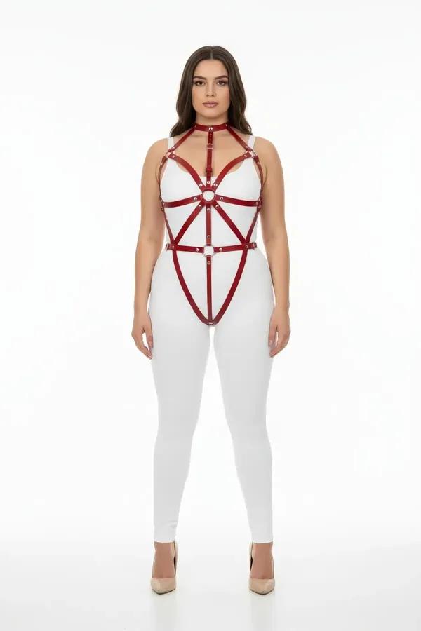 Strappy Full Body Harness with O-Ring Detail