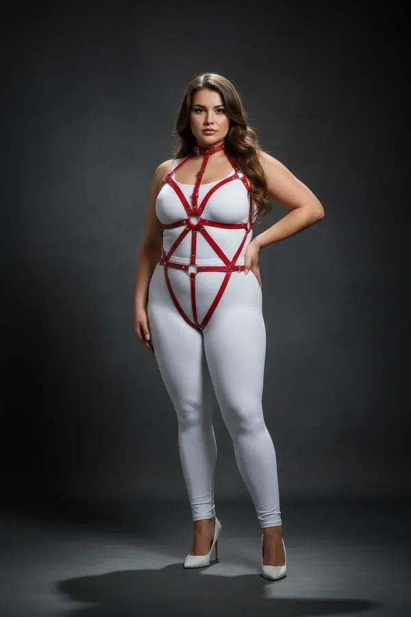 Strappy Full Body Harness with O-Ring Detail