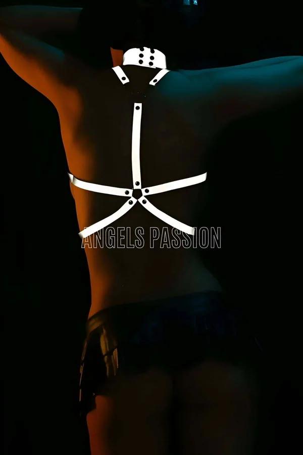 Reflective Strappy Body Harness with Choker Set