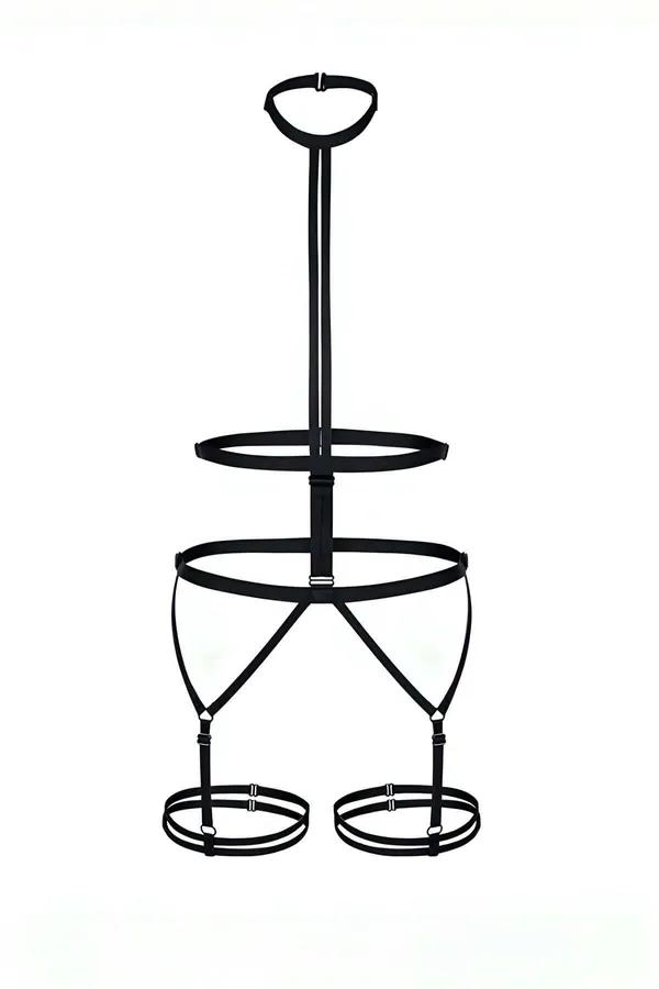 Full Body Harness with O-Ring Neck & Garter Straps