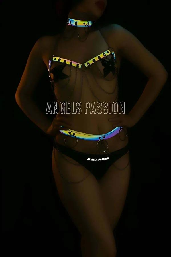 Reflective Chain Body Harness & Choker Set