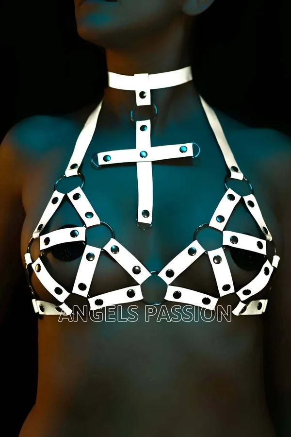 Reflective Harness Bra and Thong Set