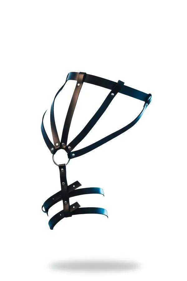 Faux Leather Thigh Garter Harness with O-Ring Detail