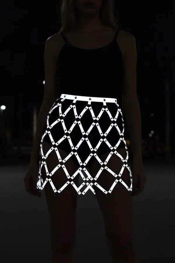 Reflective Diamond Pattern Mini Skirt Harness