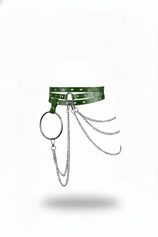 Triple Strap Waist Harness with O-Ring & Cascading Chains