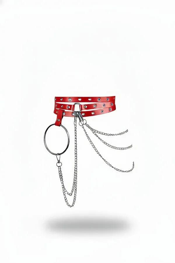Triple Strap Waist Harness with O-Ring & Draped Chains
