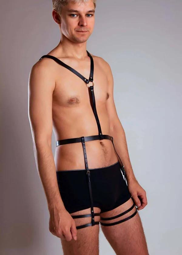 Full Body Harness with Thigh Straps and O-Ring Detail