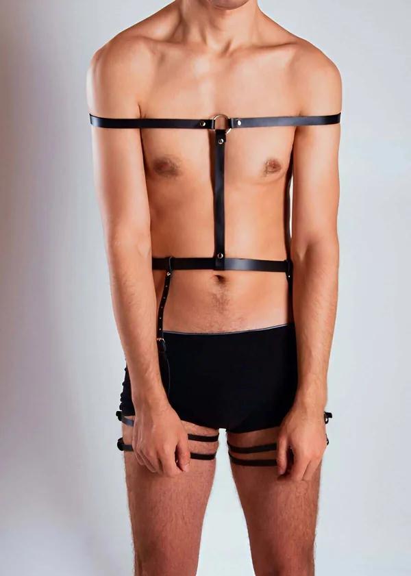 Full Body Harness with Thigh Straps and O-Ring Detail