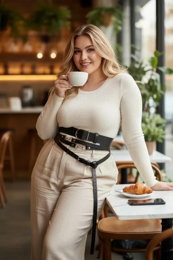 Multi-Strap Waist Harness Belt with Buckle Details