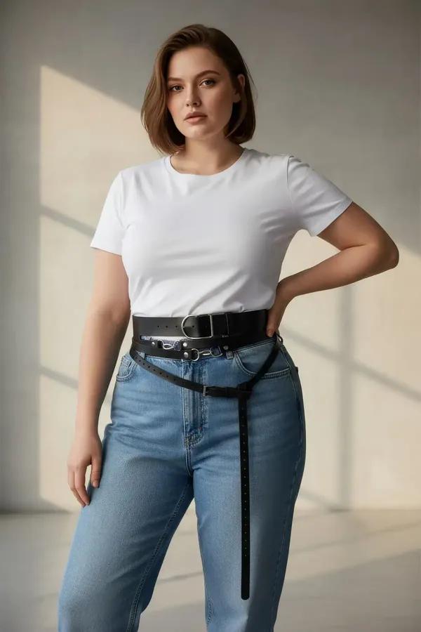 Multi-Strap Waist Harness Belt with Buckle Details