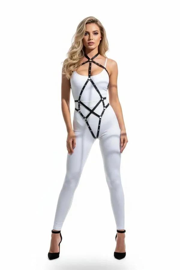 Strappy Full Body Harness with O-Ring Detail