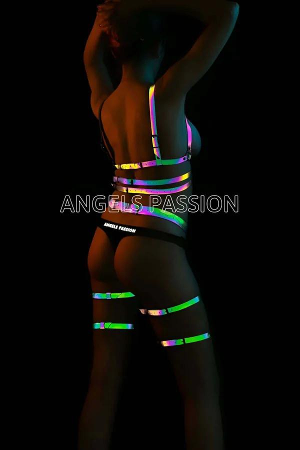 Reflective Rainbow Body Harness Set