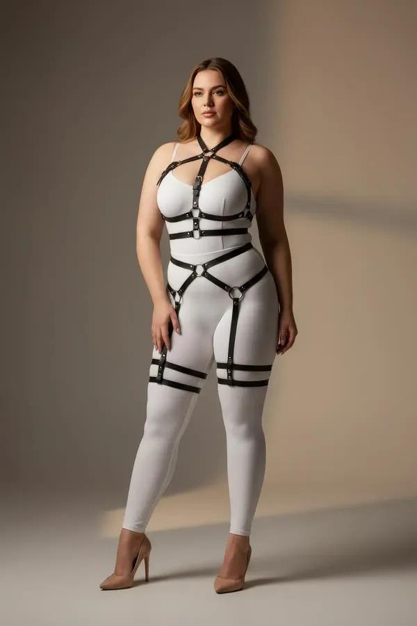 Full Body Harness with Integrated Thigh Garters