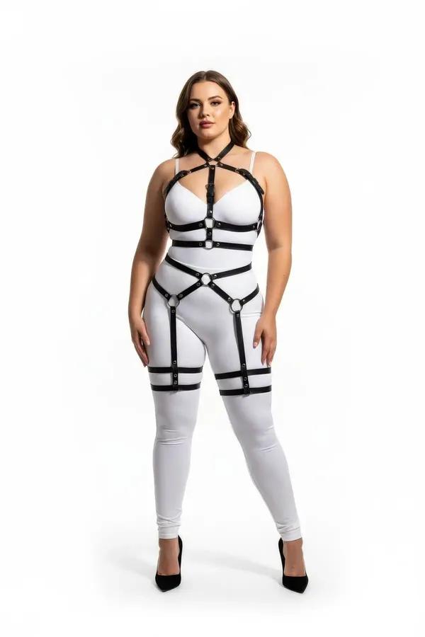 Full Body Harness with Integrated Thigh Garters