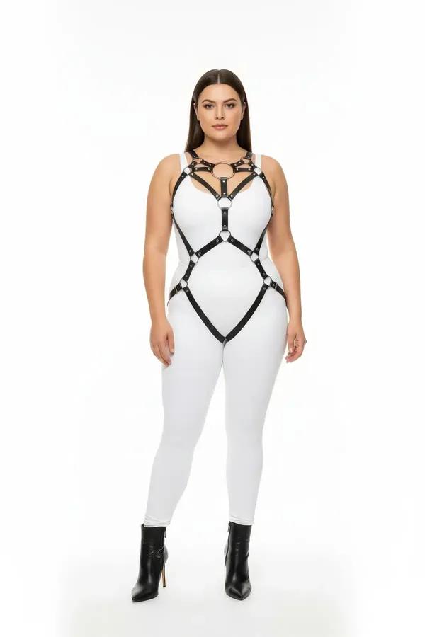 Full Body Harness with Central O-Ring and Garter Straps