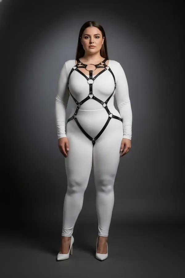 Full Body Harness with Central O-Ring and Garter Straps