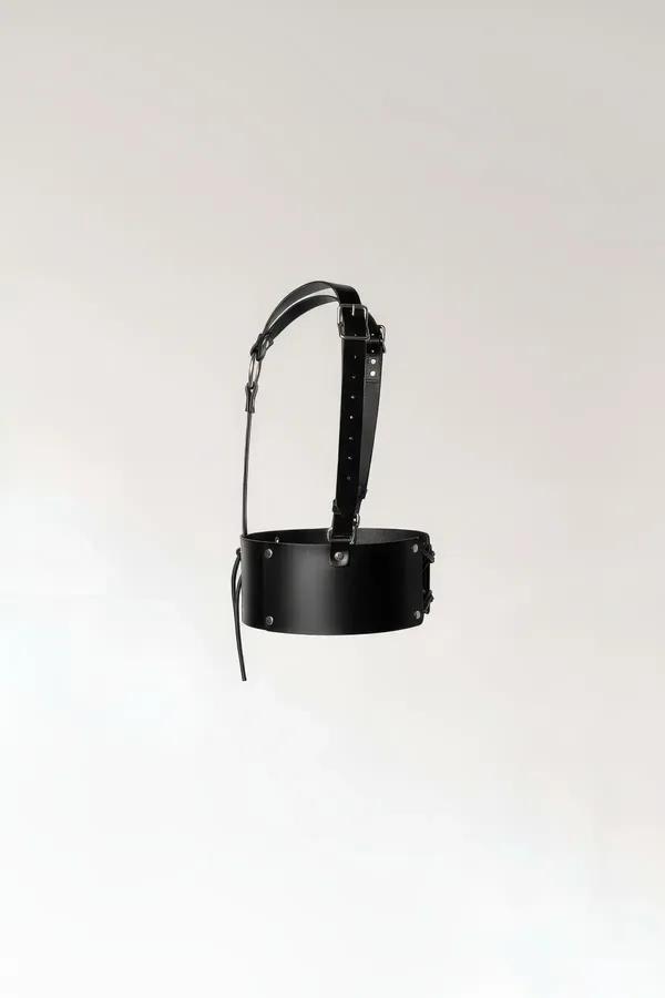 Faux Leather Corset Waist Harness with O-Ring Straps