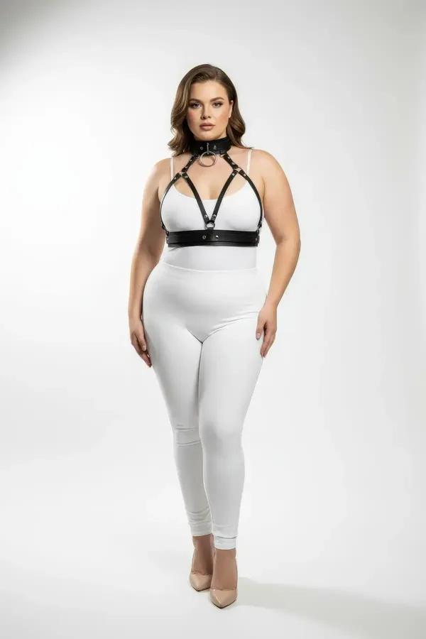 Black O-Ring Choker & Chest Harness Set