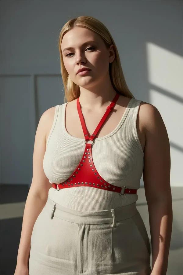 Minimalist Chest Harness with Silver Studs