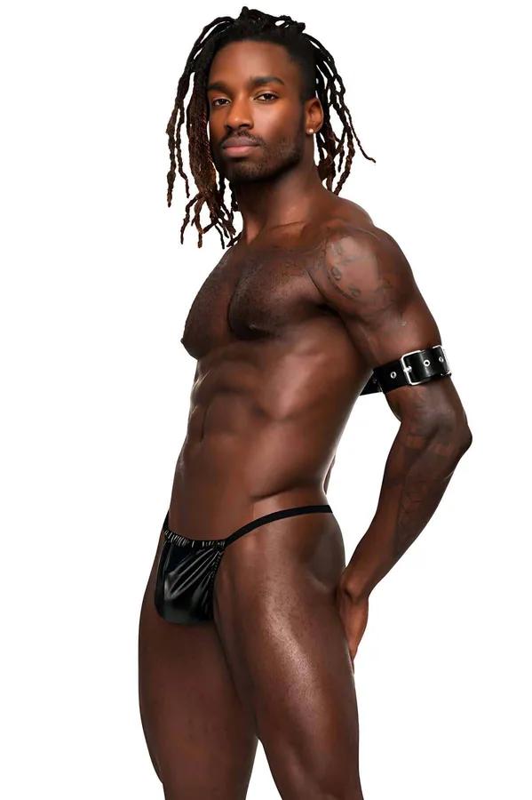 Adjustable O-Ring Arm Harness with Faux Leather Straps