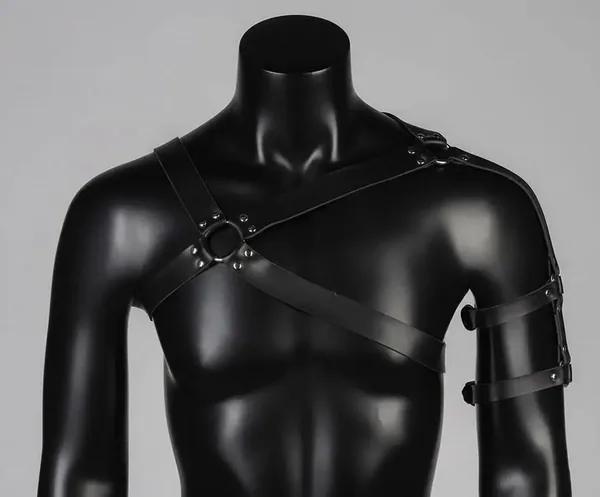 Asymmetric Vegan Leather Chest & Arm Harness