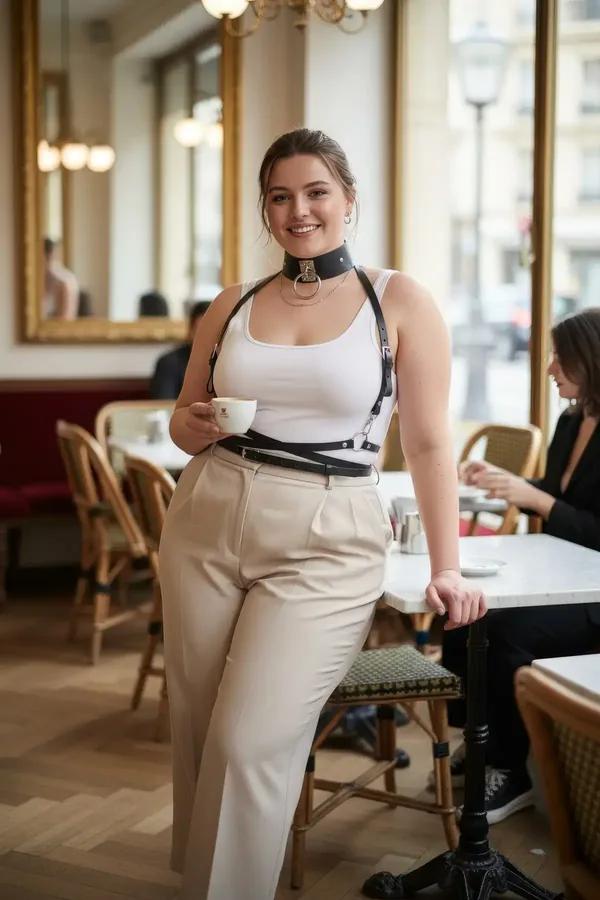 siyah vegan deri boyunluklu vücut harness altın O-halka büyük beden kadın aksesuar
