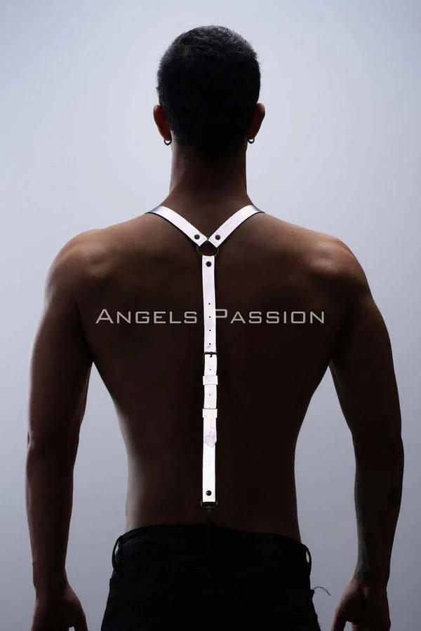 reflektörlü pantolon askısı beyaz parlayan bantlar Y-şekilli metal klipsli erkek clubwear aksesuar