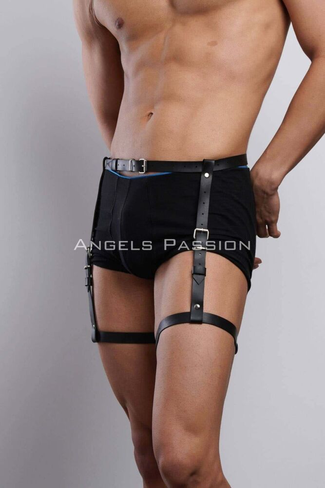 Adjustable Men's Waist and Leg Harness Suspenders - 1