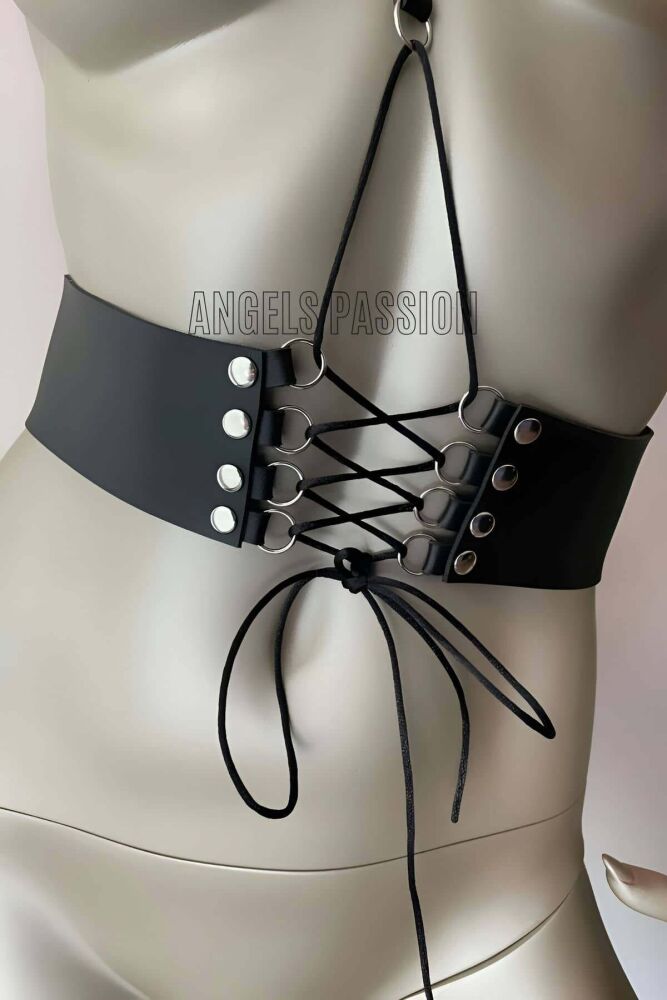 Clip Leather Corset Harness, Stylish Leather Corset Dress - 2