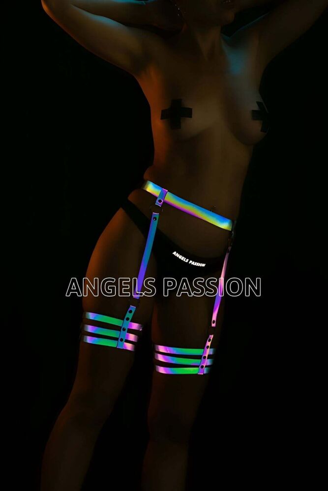 Colorful Glow in the Dark Reflective Leg Harness - 1