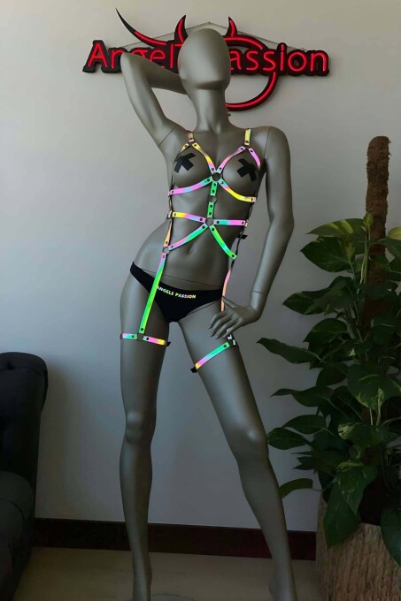 Colorful Reflective Body Harness for Fancy Wear - 5