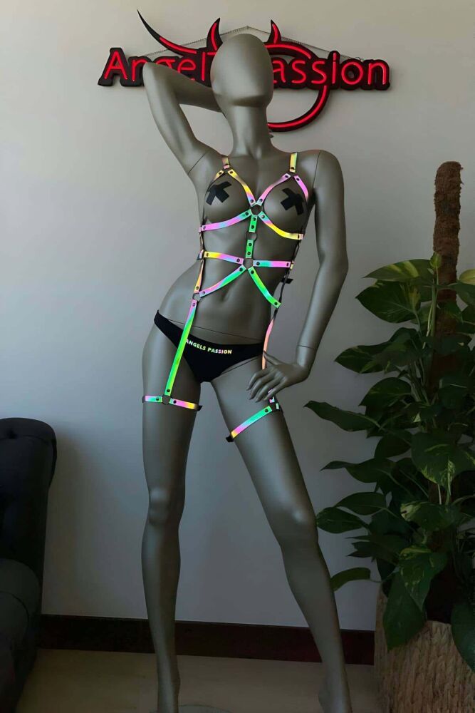 Colorful Reflective Body Harness for Fancy Wear - 5