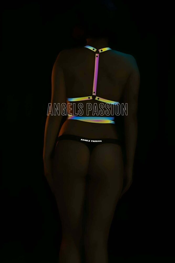 Colorful Reflective Chest Harness with Waist Wrap, Glow in the Dark - 3