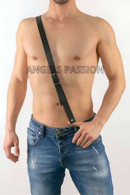 Crossed Men's Leather Trouser Harness for Fantasy Wear - 1