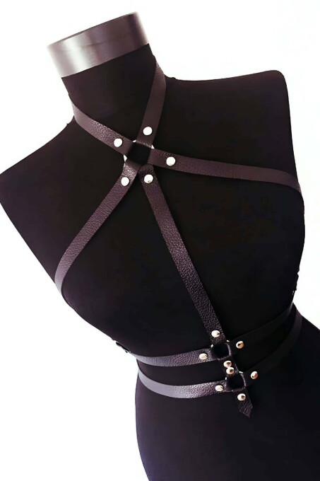 Custom Leather Harness for Lingerie - 1