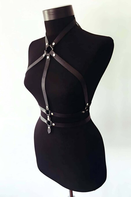 Custom Leather Harness for Lingerie - 2