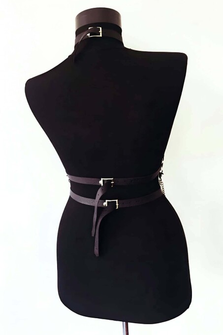 Custom Leather Harness for Lingerie - 4