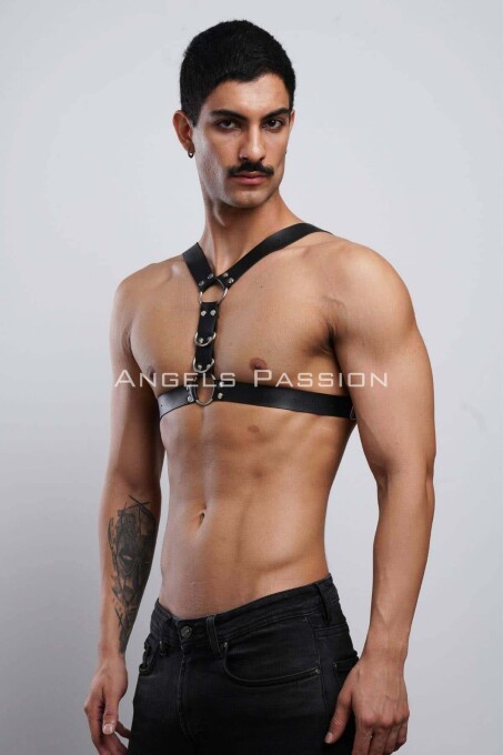 Fancy Leather Men's Chest Belt for Clubwear and Parties - 2