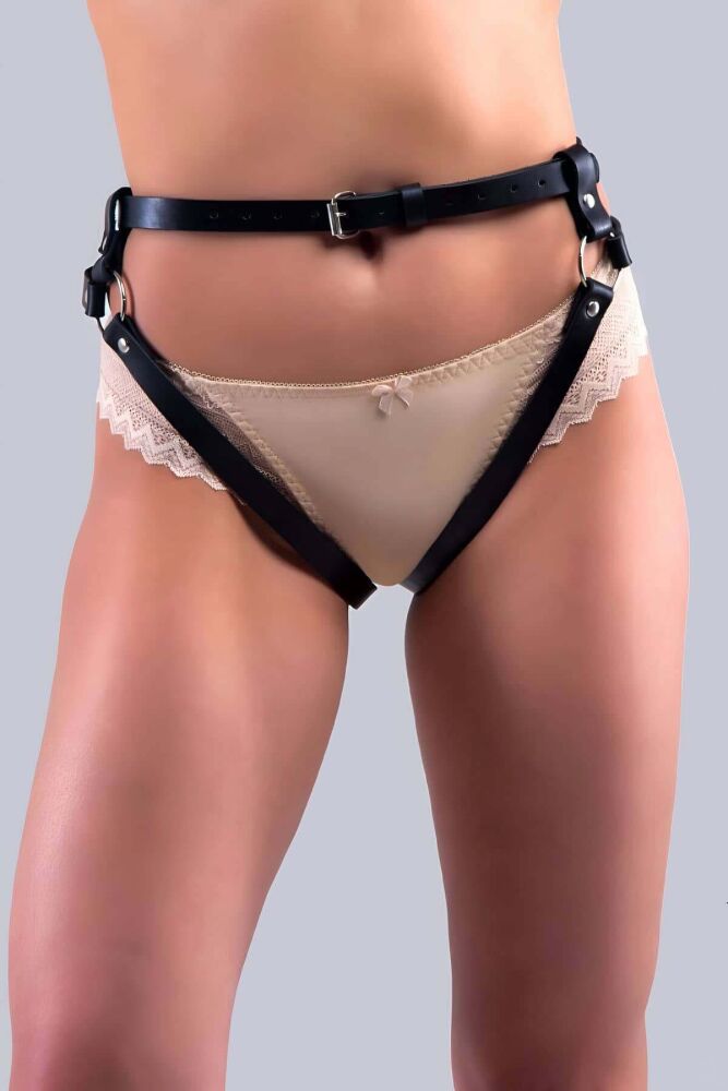 Fancy Leather Panties Harness - 2