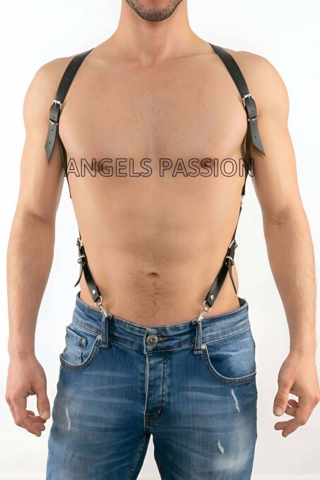 Fancy Men's Leather Body Accessory, Gay Underwear - 2