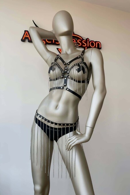 Fantasy Chain Skirt and Bustier Set for Sexy Wear - 3