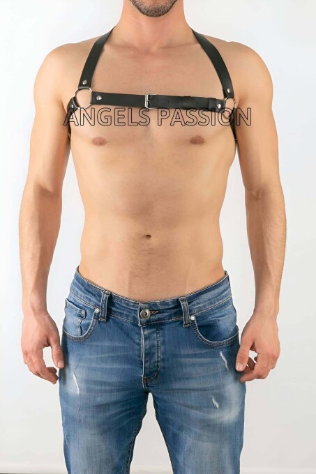 Gay Men's Leather Underwear and Shoulder Harness - 1