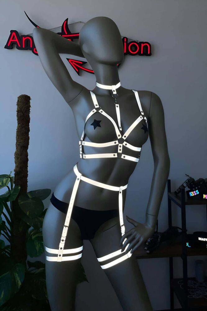 Glow in the Dark Garter Harness for Night Events - 4